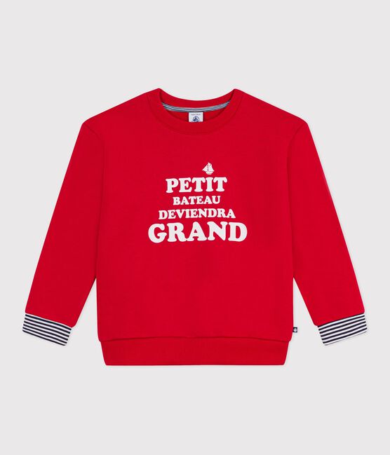 Katoenen sweatshirt met print voor kinderen rood POMPEI