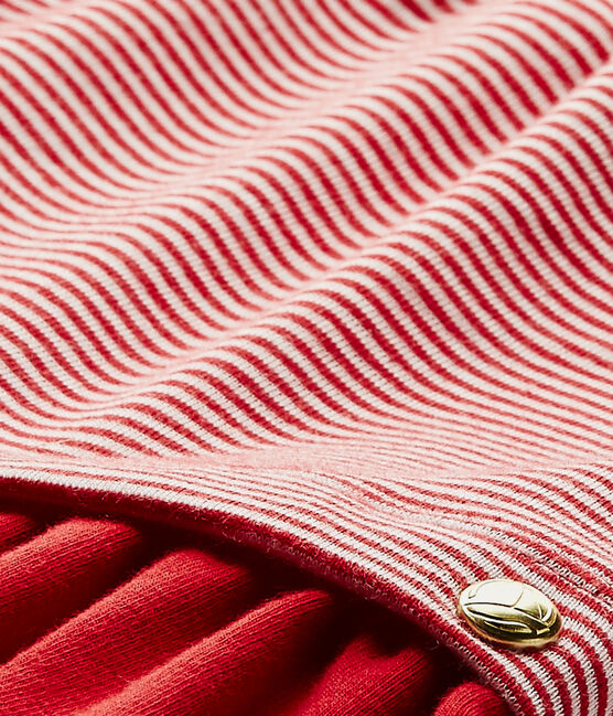 Robe bébé fille rayée milleraies rouge TERKUIT/blanc MARSHMALLOW