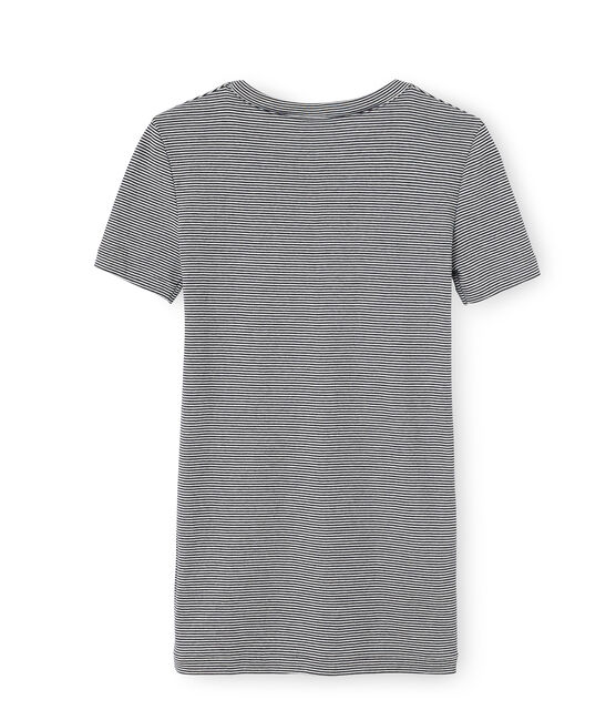 Tee shirt manches courtes iconique femme bleu SMOKING/blanc MARSHMALLOW