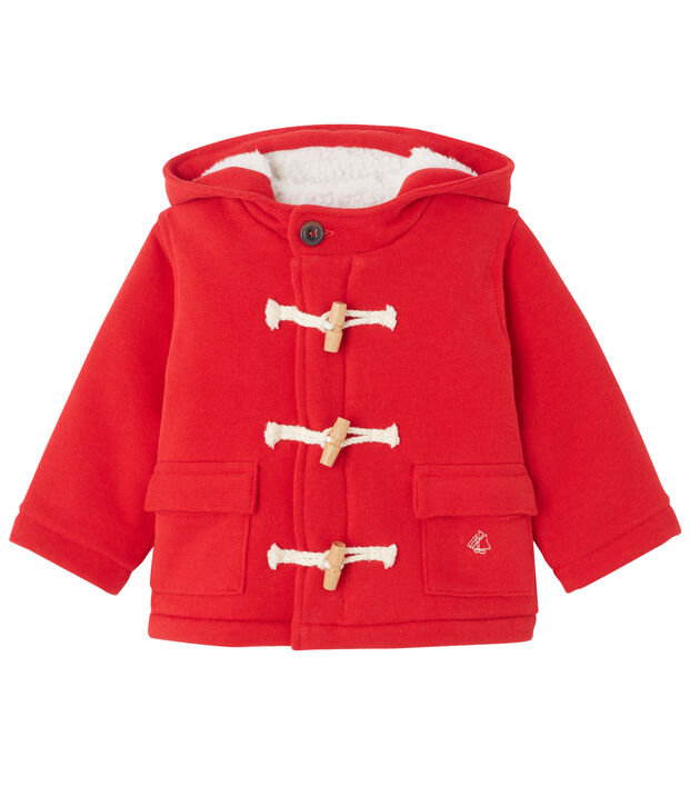Duffle coat b&eacute;b&eacute; mixte en molleton rouge