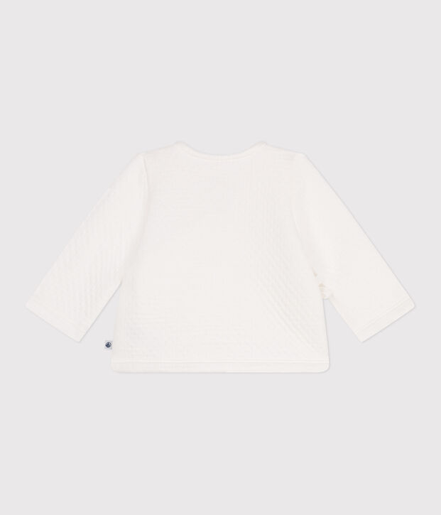 Babytruitje van gewatteerde tubic uit katoen wit