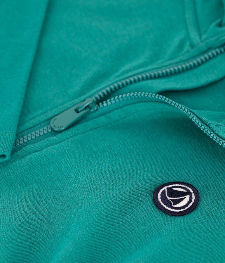 Katoenen hoodie met rits voor kinderen groen