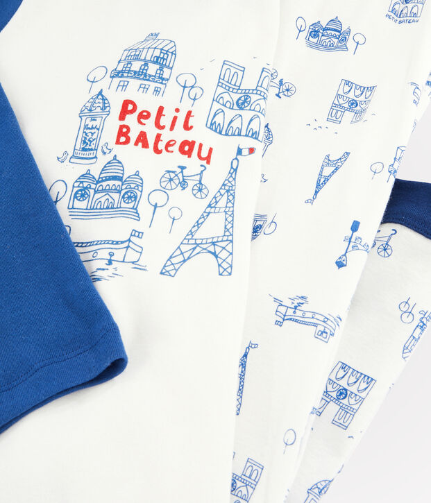 Set van 2 pyjama's van ribstof voor kleine jongens multicouleur