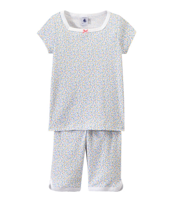 Pyjacourt fille imprimé blanc ECUME/blanc MULTICO