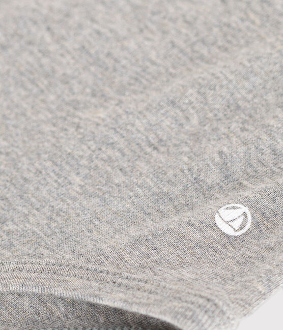 Katoenen body met lange mouwen enkraagje voor baby's grijs CHATON CHINE