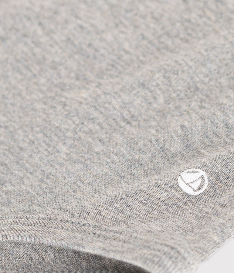 Katoenen body met lange mouwen enkraagje voor baby's grijs