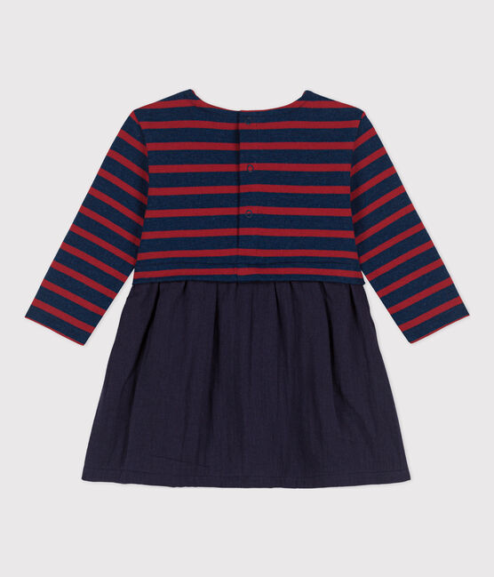 Robe manches longues bébé bimatière bleu SMOKING/ LITTORAL
