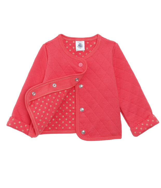 Cardigan van gewatteerde tubic babymeisje rood