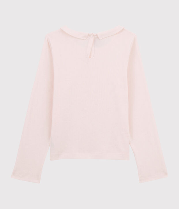 Tee-shirt manches longues en coton enfant fille rose clair