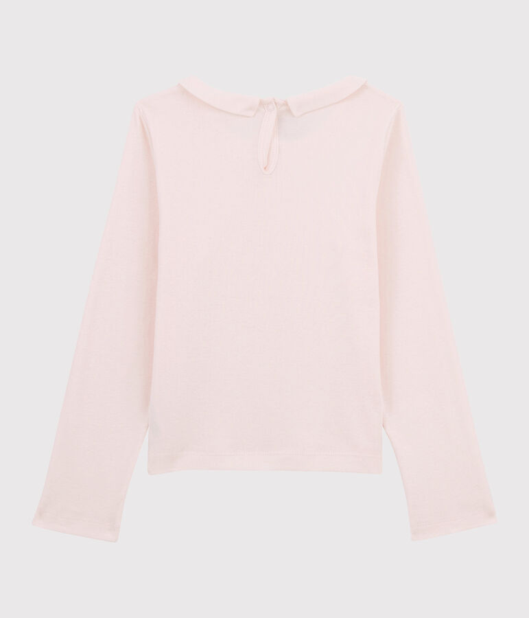 Tee-shirt manches longues en coton enfant fille rose