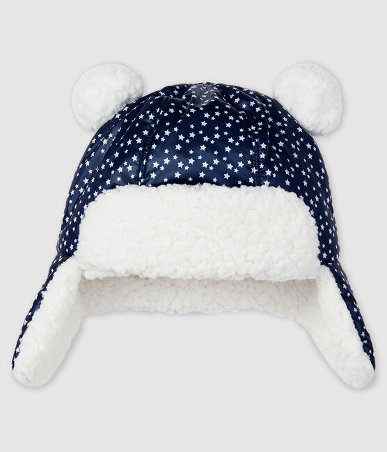 Waterdichte chapka muts voor baby jongen blauw SMOKING/wit MARSHMALLOW