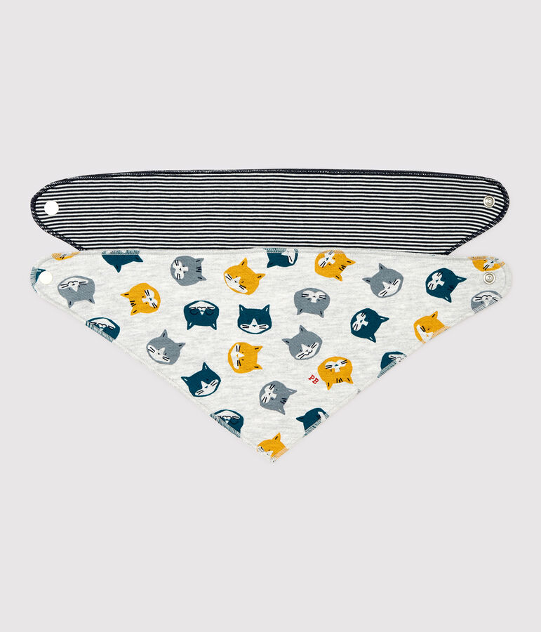 Set van 2 bandana-slabbetjes voor baby's multicouleur