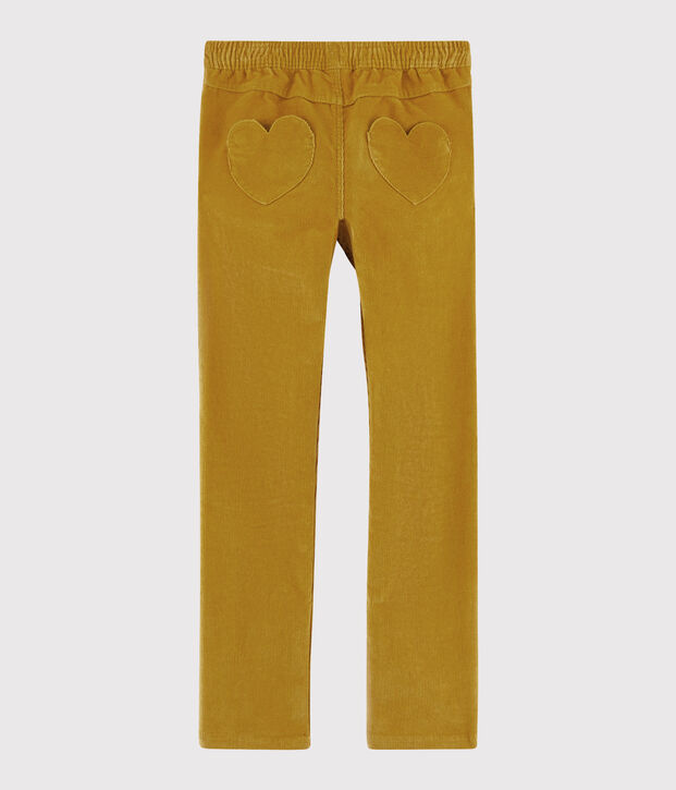 Fluwelen broek kinderen meisjes geel