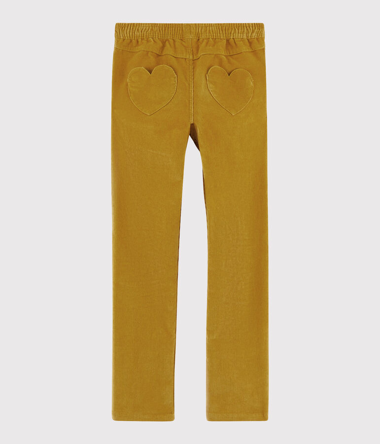 Pantalon velours enfant fille jaune