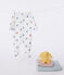 Katoenen babypyjama met gestreepte hartjesprint wit MARSHMALLOW/wit MULTICO