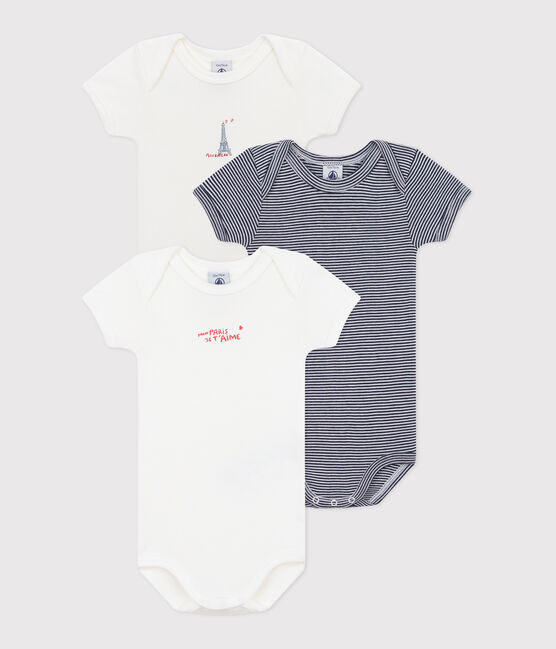 Lot de 3 bodies manches courtes en coton bébé variante 1
