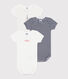 Lot de 3 bodies manches courtes en coton bébé