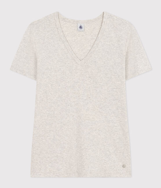 L'Iconique, effen katoenen T-shirt voor dames grijs BELUGA CHINE