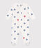 Katoenen babypyjama met gestreepte hartjesprint wit MARSHMALLOW/wit MULTICO