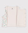 Omkeerbare katoenen cardigan zonder mouwen met print wit/roze