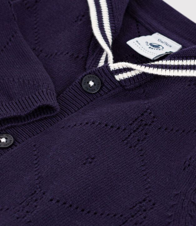 Babyvestje van ajourkatoen met matrozenkraagje SOIR