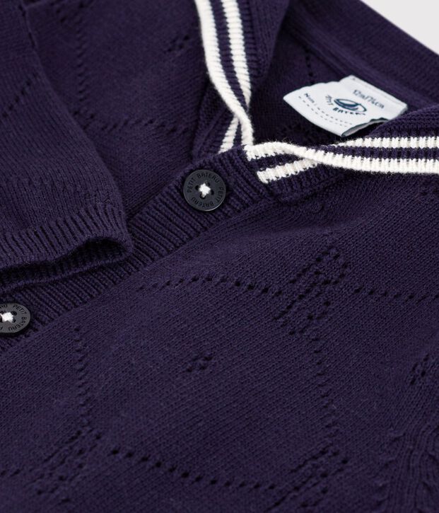 Babyvestje van ajourkatoen met matrozenkraagje SOIR