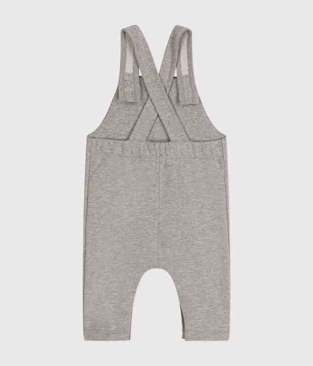 Lange babysalopette van fleece grijs