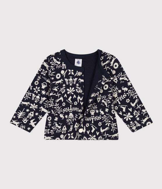 Cardigan in doorgestikte tubic met print voor baby's blauw SMOKING/ AVALANCHE