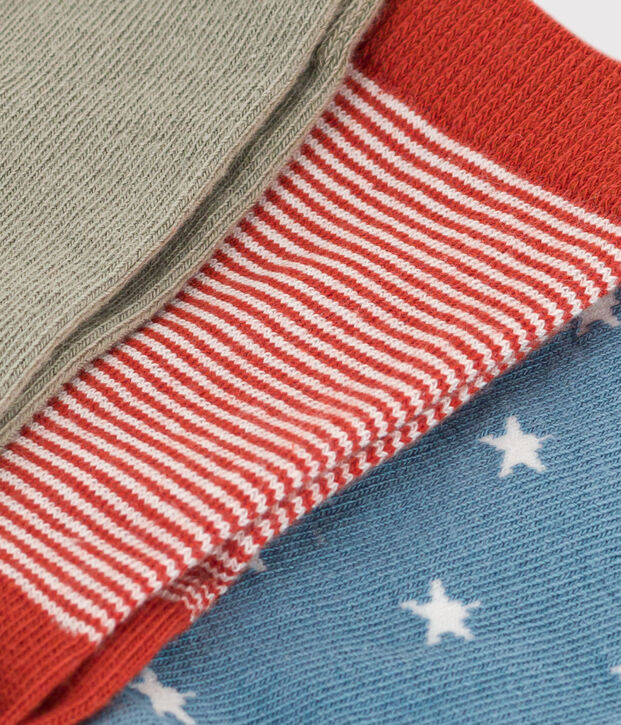 Lot de 3 paires de chaussettes &eacute;toiles en jersey de coton enfants multicouleur