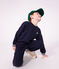 Sweatshirt enfant en coton uni bleu marine