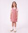 Katoenen kindersalopettejurk met strepen roze/roze