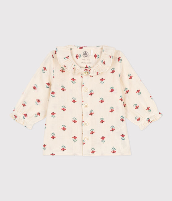 Blouse imprimée en gaze de coton bébé blanc AVALANCHE/ MULTICO