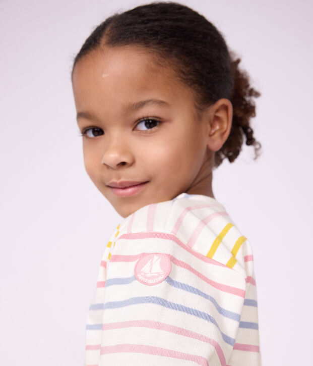 Katoenen marinetruitje voor kinderen wit/multicouleur