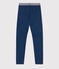 Fleece jegging met denimeffect voor meisjes blauw MEDIEVAL/beige ECRU