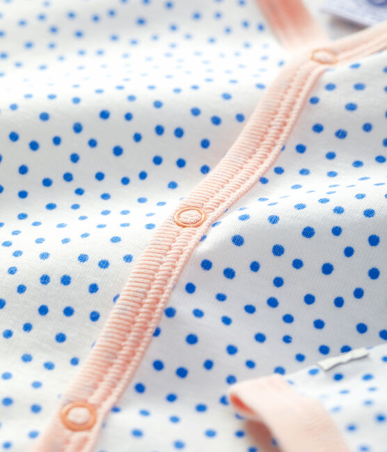 Slaappakje in biologisch katoen voor baby's wit MARSHMALLOW/blauw BRASIER