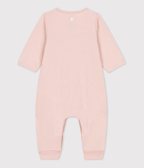 Combinaison longue unie en tubique bio bébé rose SALINE