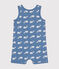 Kort katoenen pakje met walvisprint voor baby's blauw BEACH/ MARSHMALLOW