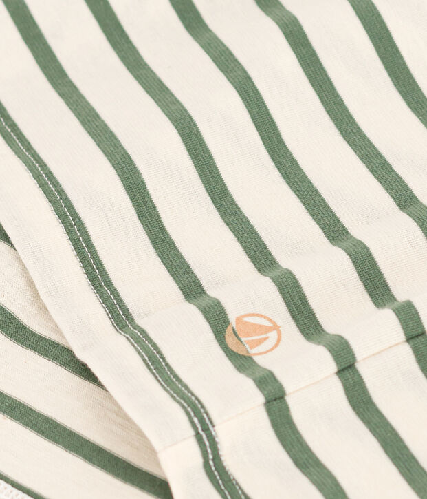 Le Droit, gestreept katoenen T-shirt met ronde hals voor dames ecru/groen