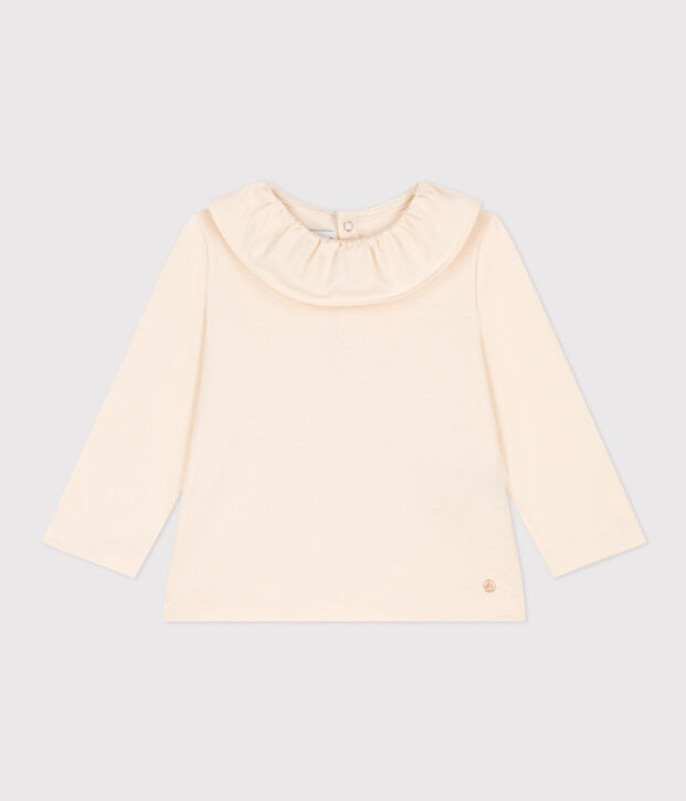 Blouse manches longues en jersey b&eacute;b&eacute; &eacute;cru