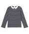 T-shirt fille manches longues rayé bleu SMOKING/beige COQUILLE