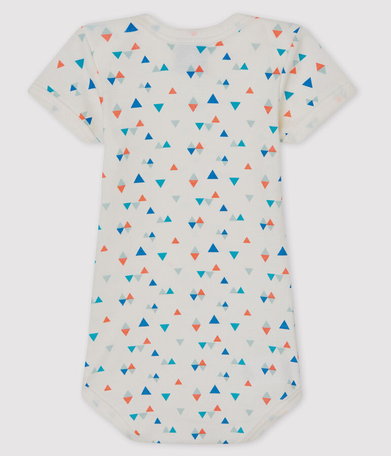 Rompertje met korte mouwen babyjongen-meisje wit/multicouleur