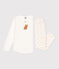 Pyjama petite fille en coton blanc MARSHMALLOW/blanc MULTICO