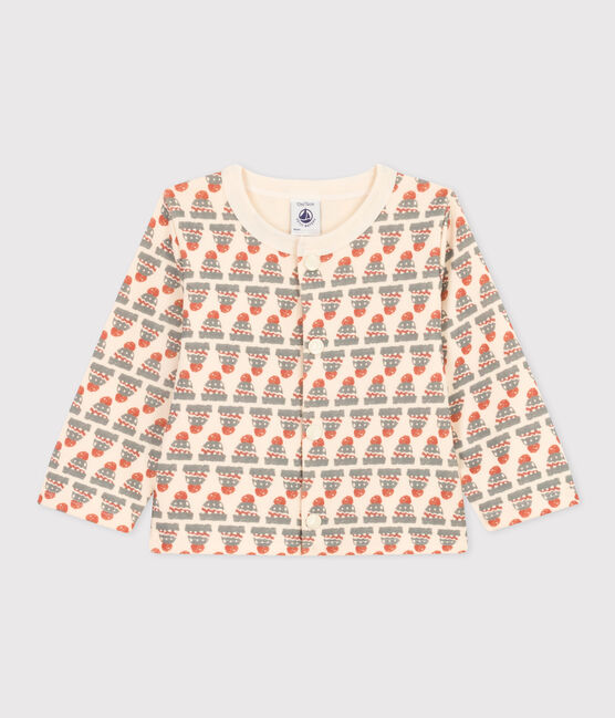 Cardigan voor baby's in dikke jersey met print wit AVALANCHE/ MULTICO