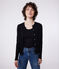 Effen katoenen damesvest zwart BLACK