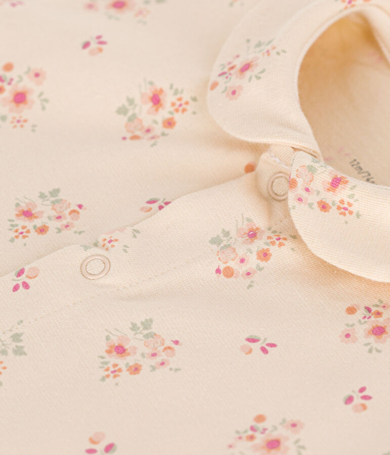 Combinaison courte en jersey l&eacute;ger b&eacute;b&eacute; &eacute;cru/multicouleur