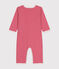 Katoenen babypyjama met lange mouw en zonder voetjes rood CORRIDA/wit MARSHMALLOW