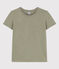 Tee-shirt LE DROIT col rond en coton Femme vert MARECAGE