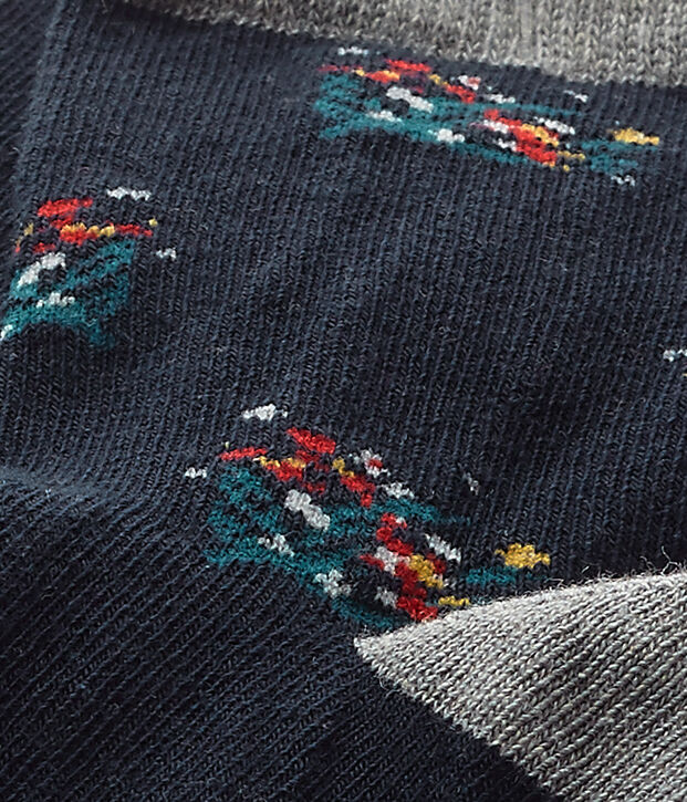 Chaussettes fille &agrave; motif fleuri bleu/multicouleur