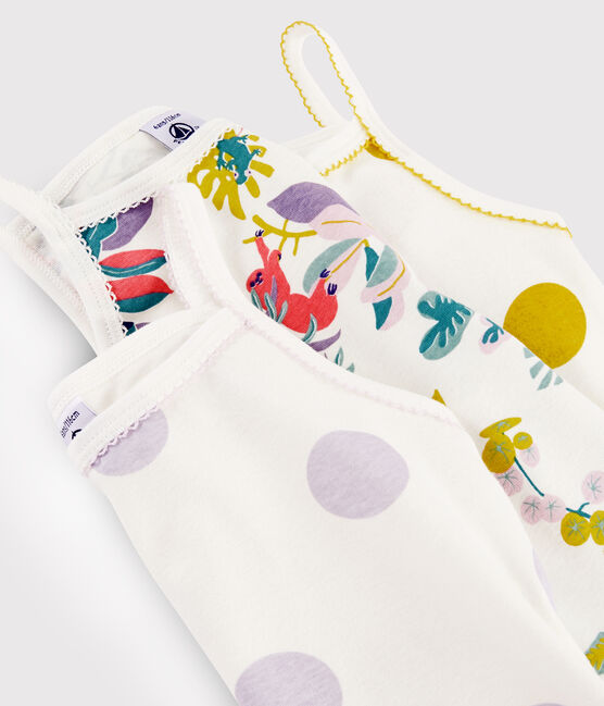 Set van 3 meisjeshemden met schouderbandjes met jungleprint variante 1