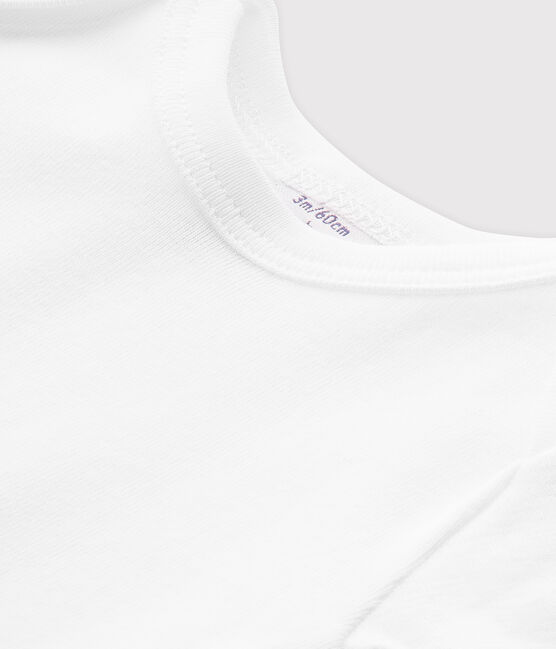 Effen uniseks T-shirt voor baby's wit ECUME